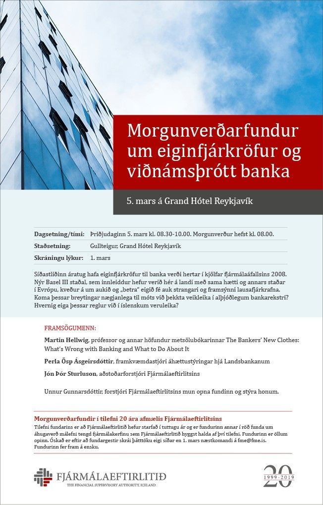 Morgunverðarfundur um eiginfjárkröfur og viðnámsþrótt banka